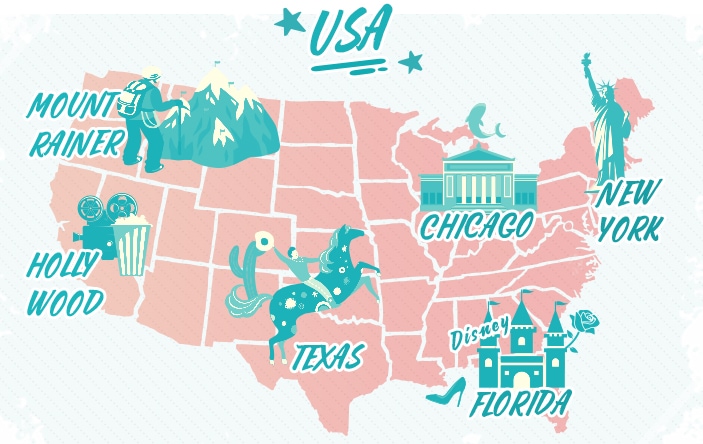 アメリカ地図イメージ